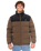 The Rip Curl Mens Fade Out Cord Puffer Jacket in Chocolate