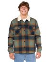 The Rip Curl Mens Bells Sherpa Jacket in Cactus Green