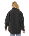High Tide Fleece Shacket in Washed Black