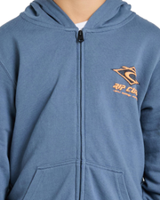 Boys Raw Energy Zip Hoodie in Vintage Navy
