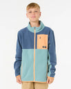 The Rip Curl Boys Boys Raw Energy Block Zip Fleece Jacket in Blue Lagoon