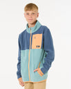 The Rip Curl Boys Boys Raw Energy Block Zip Fleece Jacket in Blue Lagoon