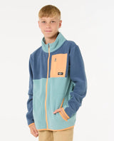 The Rip Curl Boys Boys Raw Energy Block Zip Fleece Jacket in Blue Lagoon