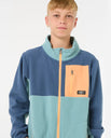 The Rip Curl Boys Boys Raw Energy Block Zip Fleece Jacket in Blue Lagoon