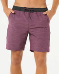 The Rip Curl Mens Boardwalk Jackson Volley Shorts in Deep Plum