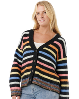 The Rip Curl Womens Pacific Rider Stripe Cardigan in Black