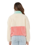The Rip Curl Girls Girls Block Party Polar Fleece Jacket in Pink
