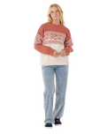 The Rip Curl Womens Cosmic Kiss Jumper in Brick