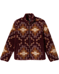 The Brixton Mens Arctic Zip Mock Neck Fleece Jacket in Light Cabernet