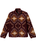 The Brixton Mens Arctic Zip Mock Neck Fleece Jacket in Light Cabernet
