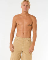 The Rip Curl Mens Classic Surf Cord Cargo Walkshorts in Khaki