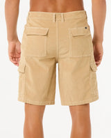The Rip Curl Mens Classic Surf Cord Cargo Walkshorts in Khaki