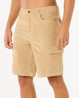 The Rip Curl Mens Classic Surf Cord Cargo Walkshorts in Khaki