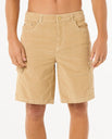The Rip Curl Mens Classic Surf Cord Cargo Walkshorts in Khaki