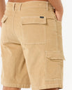 The Rip Curl Mens Classic Surf Cord Cargo Walkshorts in Khaki