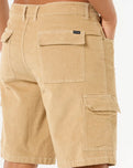 The Rip Curl Mens Classic Surf Cord Cargo Walkshorts in Khaki