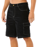 The Rip Curl Mens Classic Surf Cord Cargo Walkshorts in Black