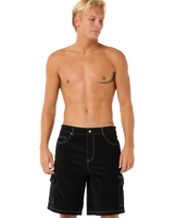 The Rip Curl Mens Classic Surf Cord Cargo Walkshorts in Black