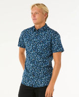 The Rip Curl Mens Floral Reef Shirt in Washed Navy