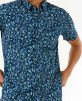 The Rip Curl Mens Floral Reef Shirt in Washed Navy