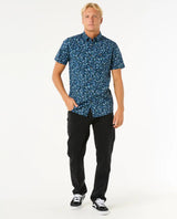 The Rip Curl Mens Floral Reef Shirt in Washed Navy