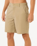 The Rip Curl Mens Boardwalk Cord Wiz Walkshorts in Khaki