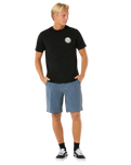 The Rip Curl Mens Boardwalk Cord Wiz Walkshorts in Washed Navy