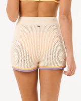 The Rip Curl Womens Cala Vadella Crochet Walkshorts in Off White