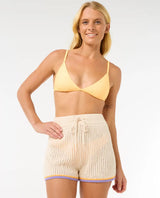 The Rip Curl Womens Cala Vadella Crochet Walkshorts in Off White