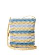 Crochet Mini 2.7L Cross Body Bag in Blue & Natural