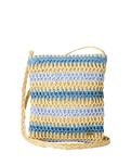 Crochet Mini 2.7L Cross Body Bag in Blue & Natural