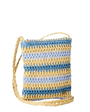 Crochet Mini 2.7L Cross Body Bag in Blue & Natural