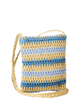 Crochet Mini 2.7L Cross Body Bag in Blue & Natural