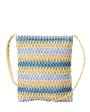 Crochet Mini 2.7L Cross Body Bag in Blue & Natural