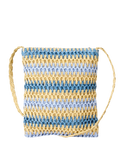 Crochet Mini 2.7L Cross Body Bag in Blue & Natural