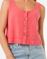 Classic Surf Top II in Hibiscus Red