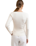 Long Line Knit Cardigan in Ivory