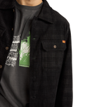 Cord Check Shirt in Black