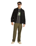 Cord Check Shirt in Black