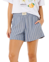 Beach Days Pinstripe Shorts in Dusty Blue
