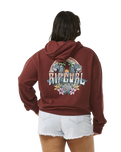 The Rip Curl Womens Block Party Relaxed Hoodie in Plum