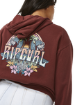 The Rip Curl Womens Block Party Relaxed Hoodie in Plum