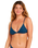 Modern Rib Fixed Tri Bikini Top in Dark Blue