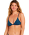 Modern Rib Fixed Tri Bikini Top in Dark Blue
