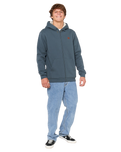 The Rip Curl Mens Icons Lined Zip Hoodie in Pine Night