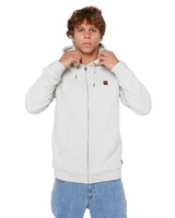 Icons Lined Zip Hoodie in Light Grey Marle