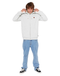 Icons Lined Zip Hoodie in Light Grey Marle