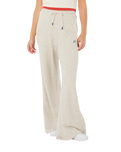 Surf Side Spliced Wide Leg Trousers in Grey Marle