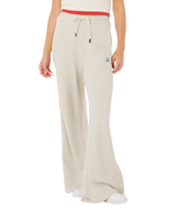 Surf Side Spliced Wide Leg Trousers in Grey Marle