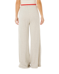 Surf Side Spliced Wide Leg Trousers in Grey Marle
